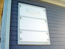 Interlocking storm panel detail